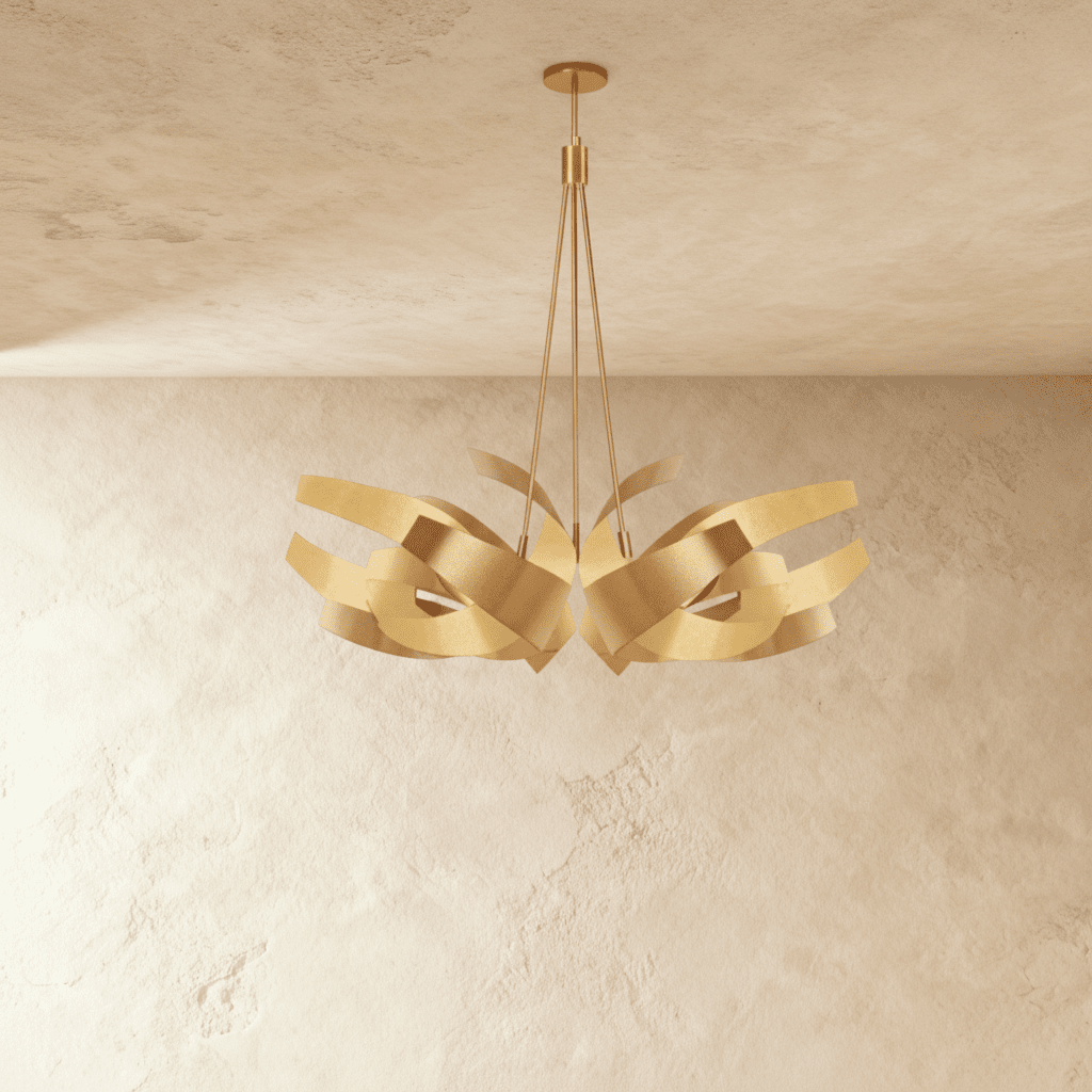 Lumenweave Sculptural Chandelier Forged Metal Finish