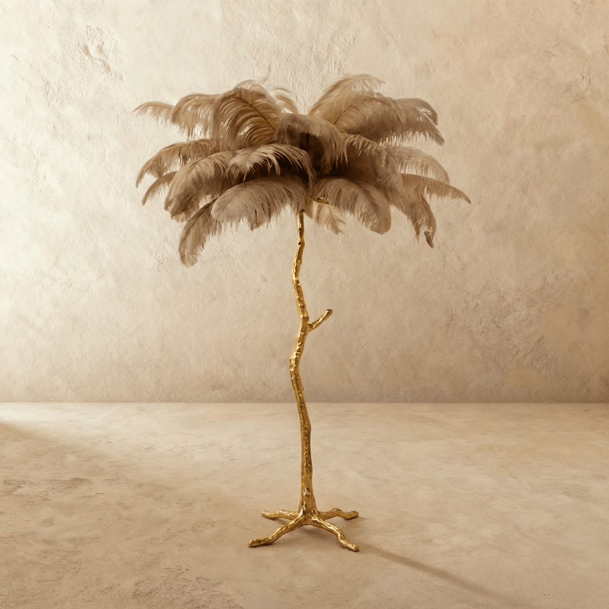 Feathered Glam Floor Lamp Velvet Glow Luxe Interiors