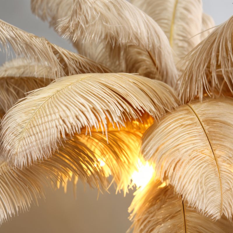 Feathered Glam Floor Lamp Velvet Glow Luxe Interiors