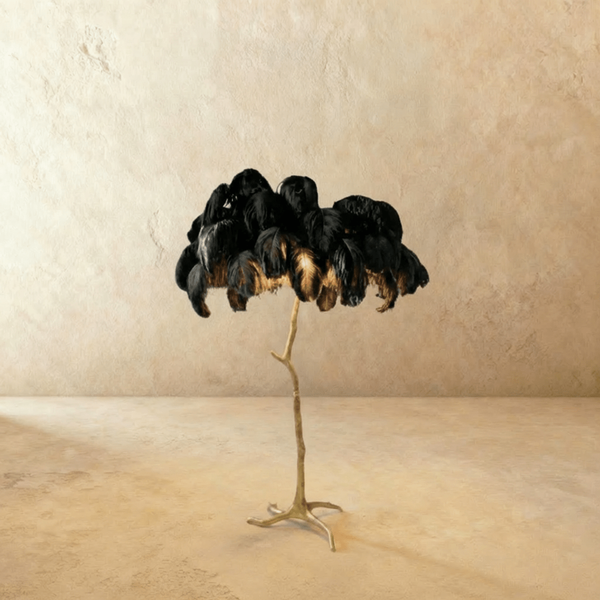 Feathered Glam Floor Lamp Velvet Glow Luxe Interiors
