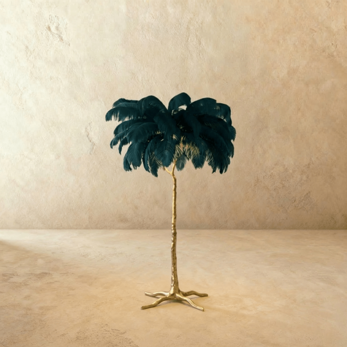 Feathered Glam Floor Lamp Velvet Glow Luxe Interiors