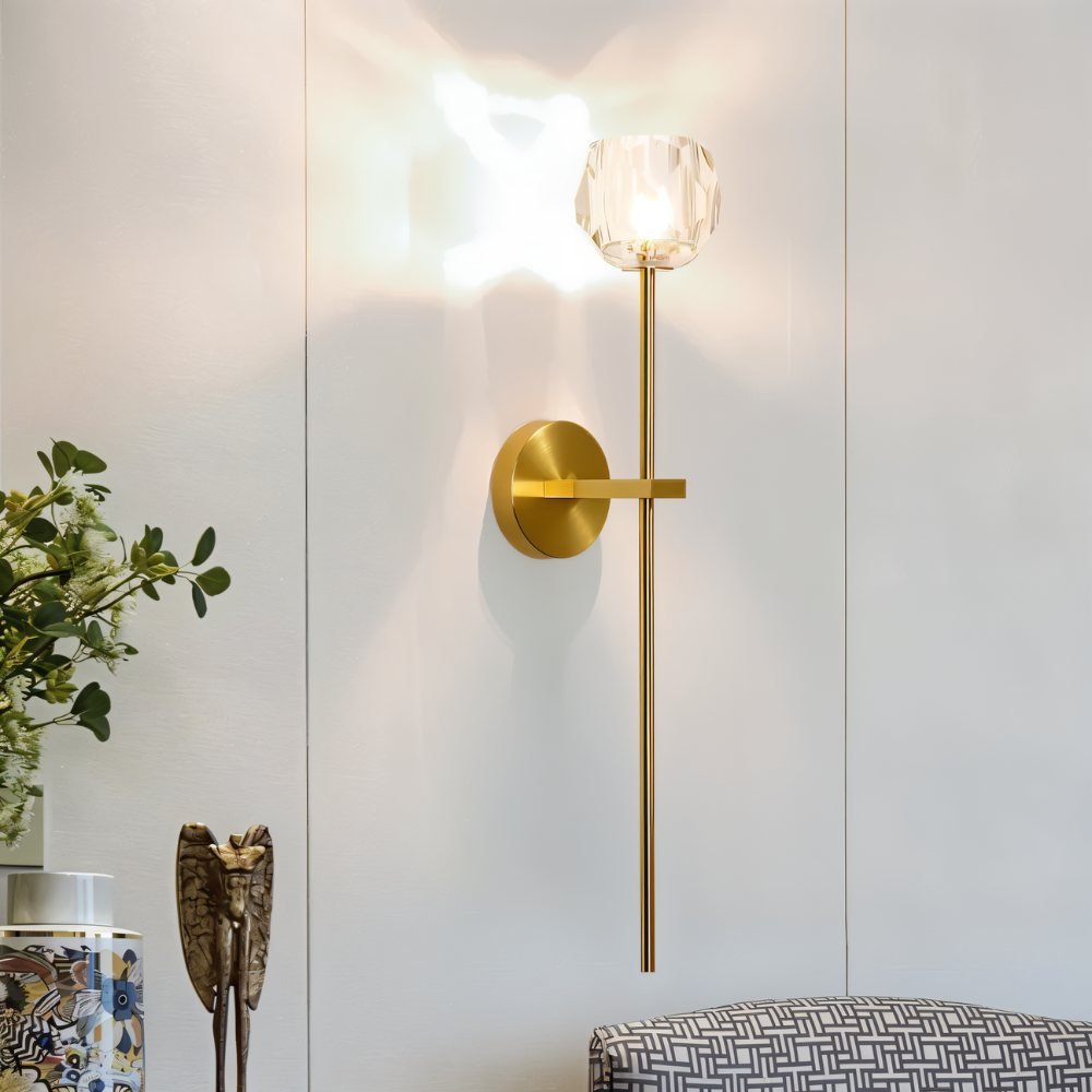 Argentia Crystaluxe Brushed Iron Wall Lamp For Modern Spaces