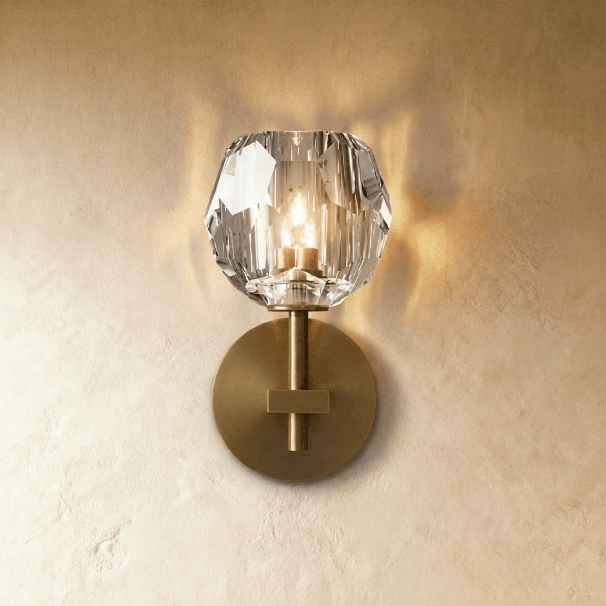 Argentia Crystaluxe Brushed Iron Wall Lamp For Modern Spaces