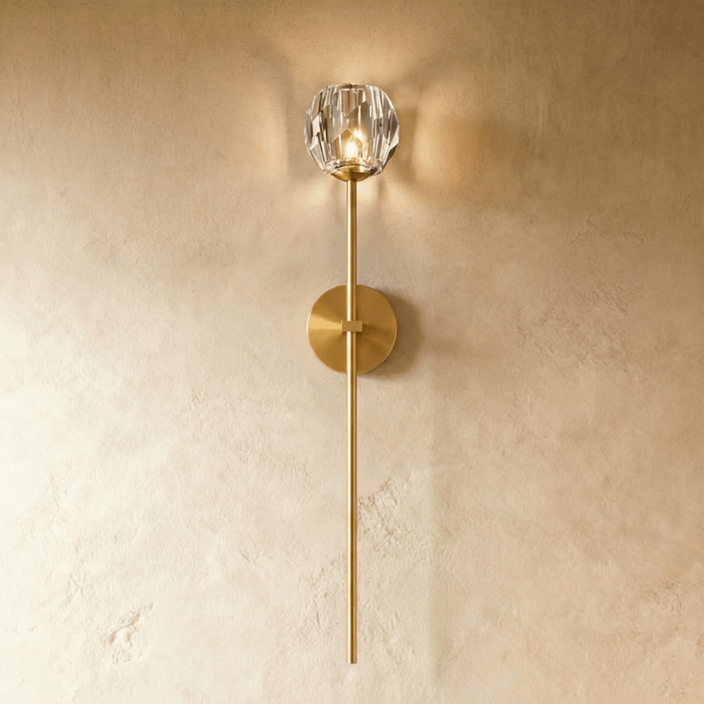 Argentia Crystaluxe Brushed Iron Wall Lamp For Modern Spaces