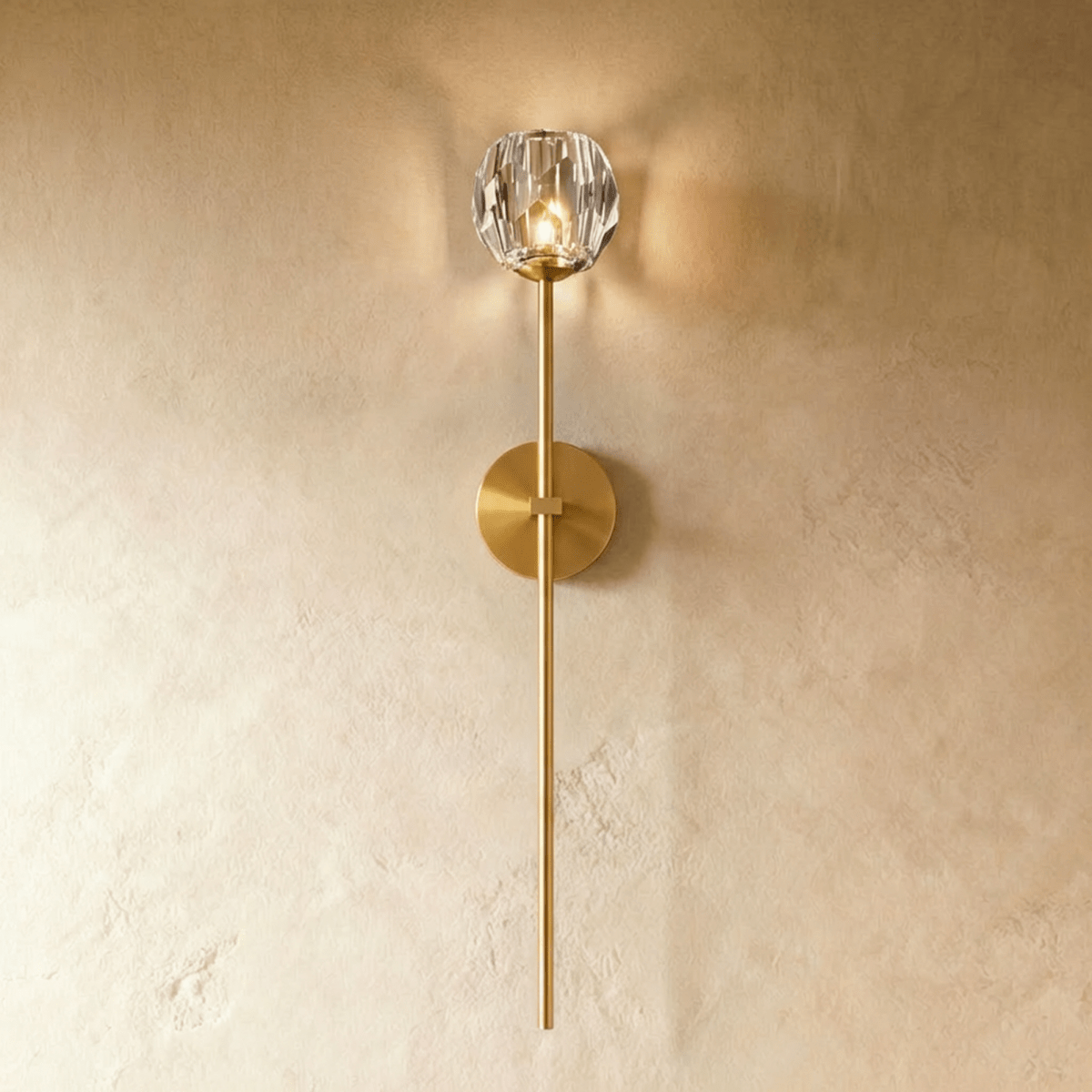 Argentia Crystaluxe Brushed Iron Wall Lamp For Modern Spaces