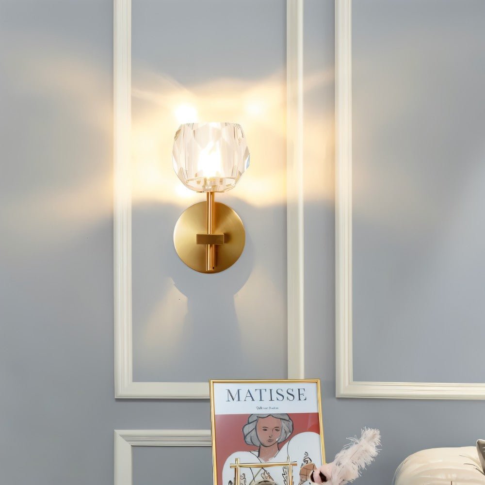 Argentia Crystaluxe Brushed Iron Wall Lamp For Modern Spaces