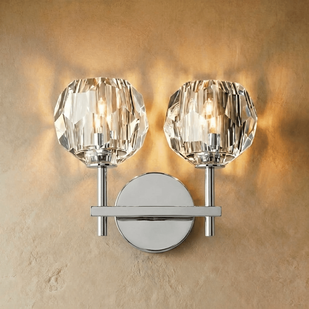 Argentia Crystaluxe Brushed Iron Wall Lamp For Modern Spaces