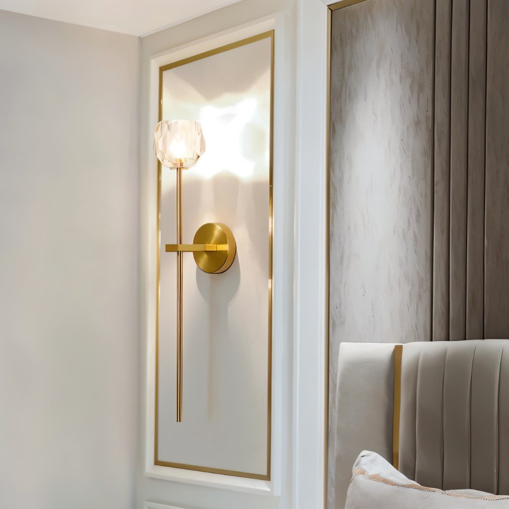 Argentia Crystaluxe Brushed Iron Wall Lamp For Modern Spaces