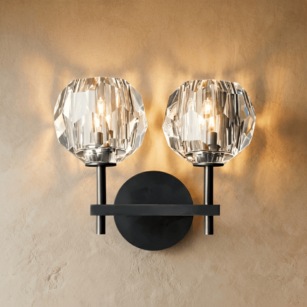Argentia Crystaluxe Brushed Iron Wall Lamp For Modern Spaces