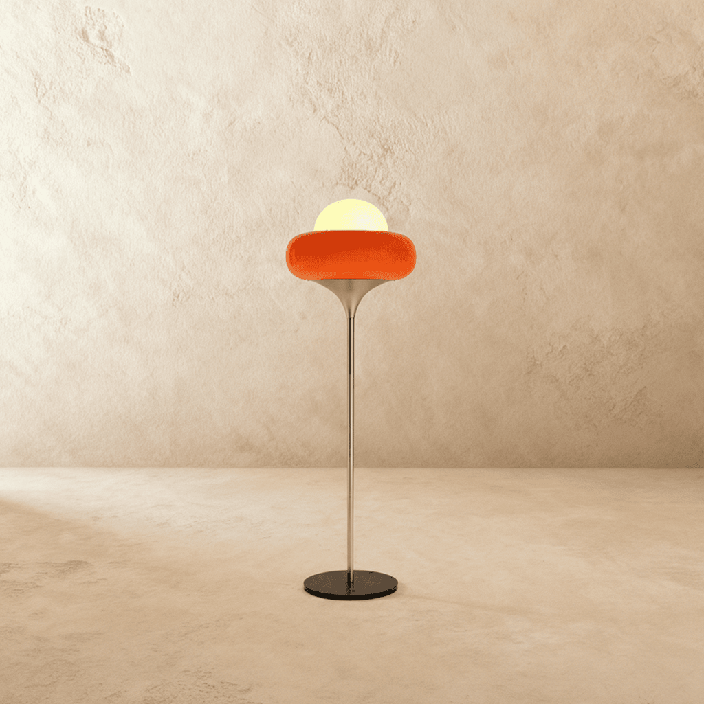 Aurora Nova Glass Shade Floor Lamp For Mid Century Modern Living