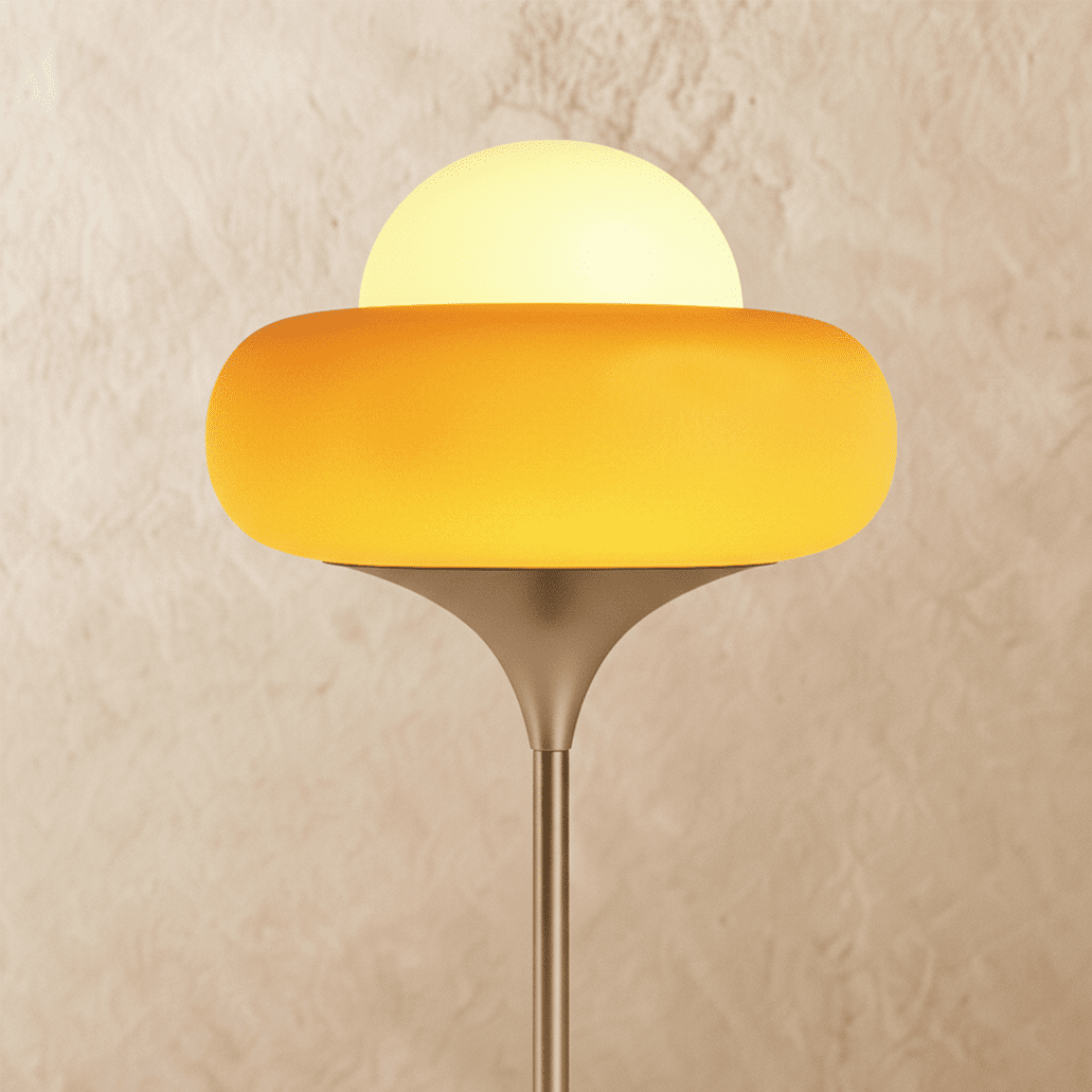 Aurora Nova Glass Shade Floor Lamp For Mid Century Modern Living