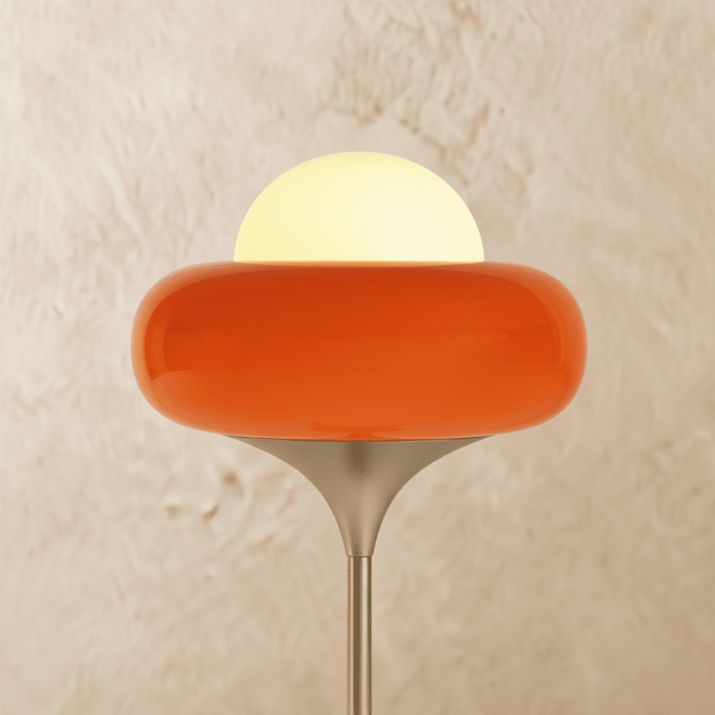 Aurora Nova Glass Shade Floor Lamp For Mid Century Modern Living