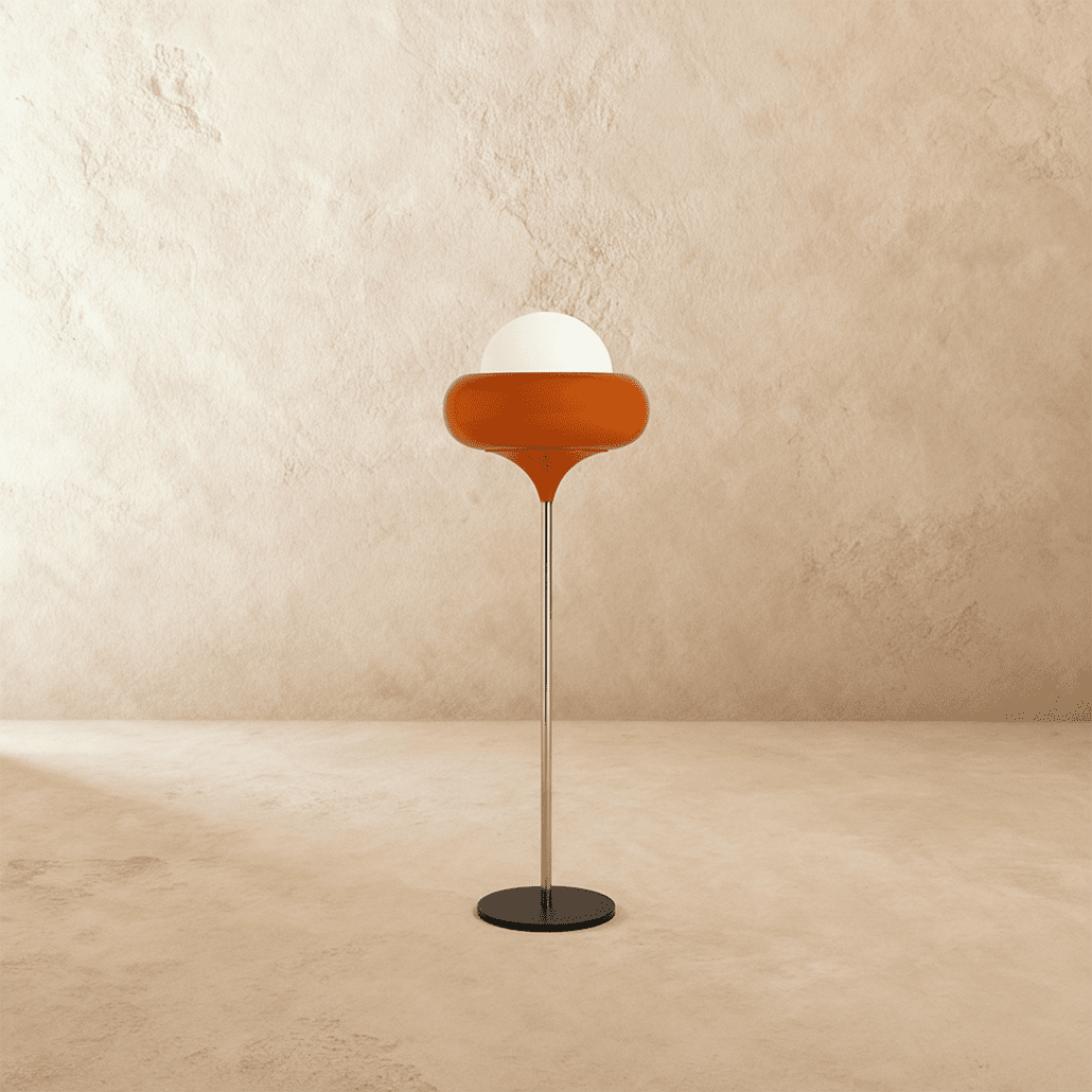 Aurora Nova Glass Shade Floor Lamp For Mid Century Modern Living