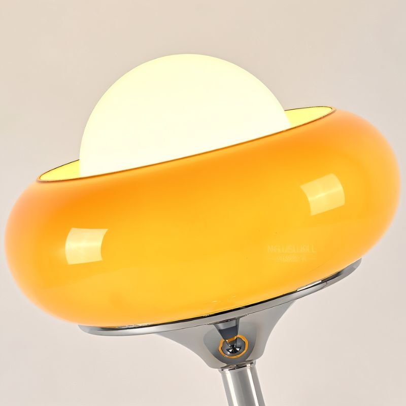 Aurora Nova Glass Shade Floor Lamp For Mid Century Modern Living