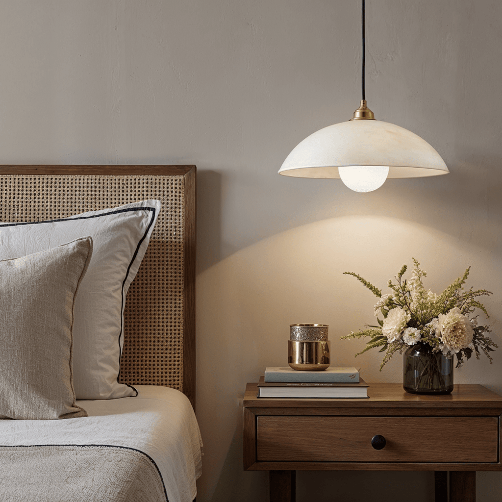 Aurora Alabaster Dome Pendant Light With Warm Ambient Glow
