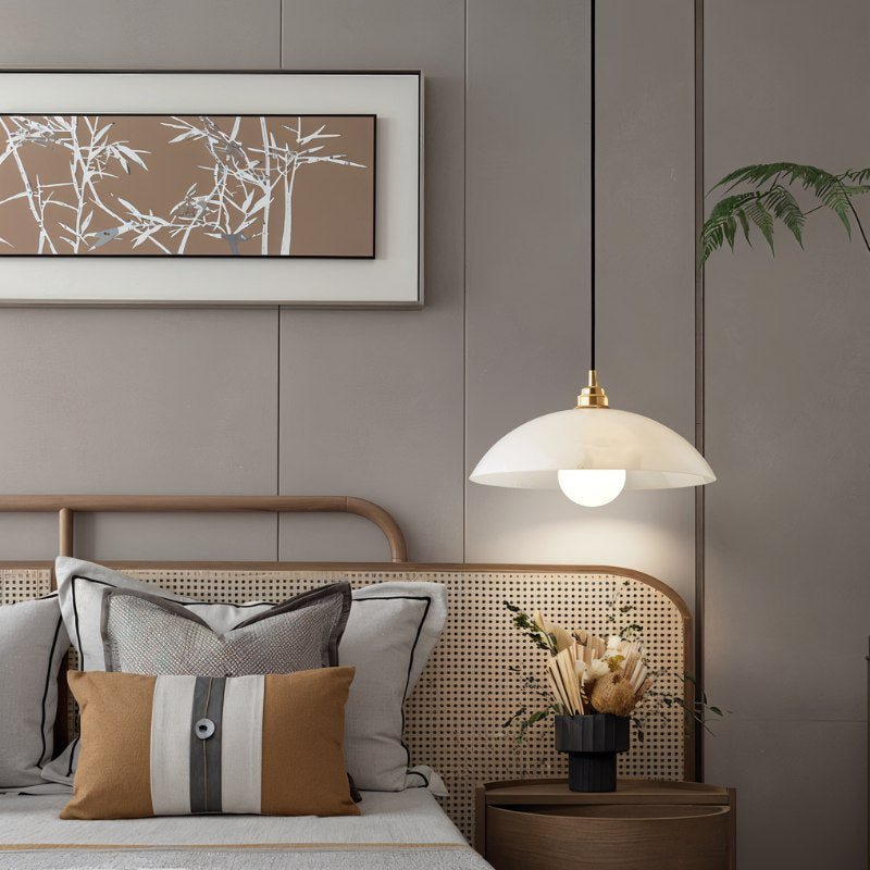 Aurora Alabaster Dome Pendant Light With Warm Ambient Glow