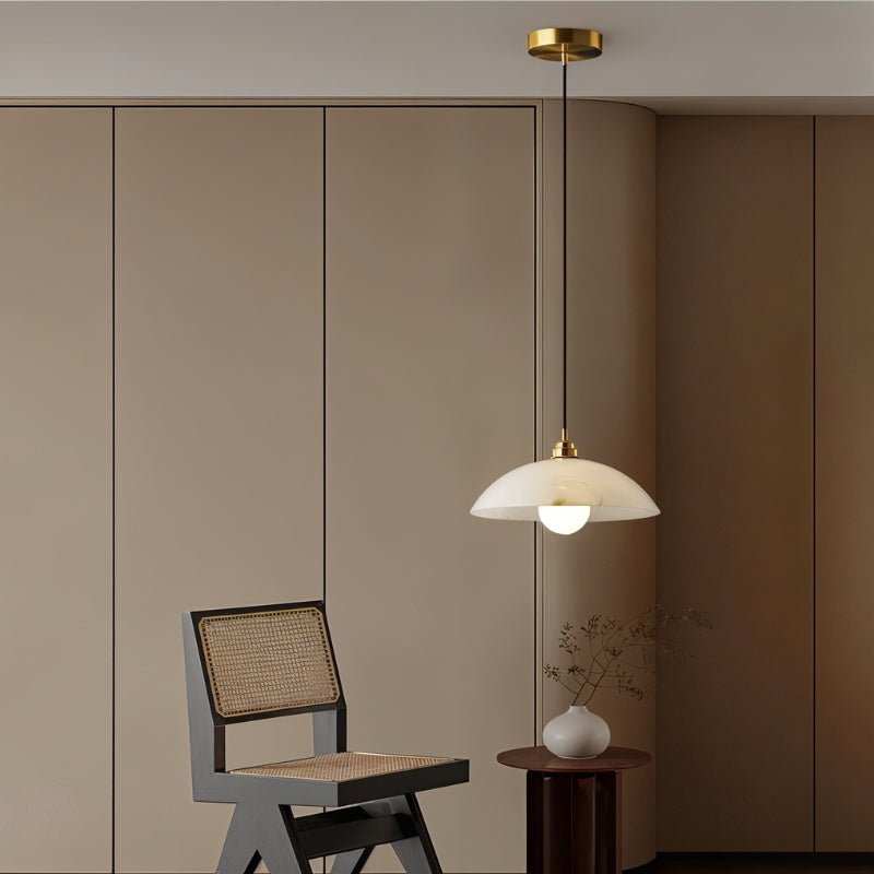 Aurora Alabaster Dome Pendant Light With Warm Ambient Glow
