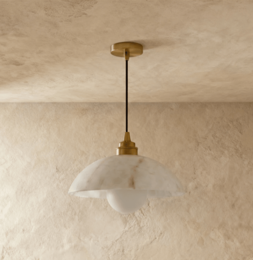 Aurora Alabaster Dome Pendant Light With Warm Ambient Glow