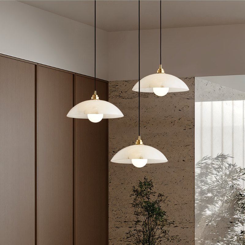 Aurora Alabaster Dome Pendant Light With Warm Ambient Glow