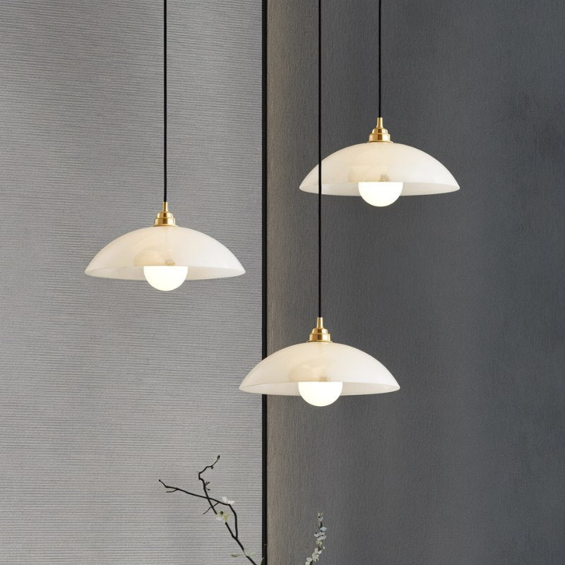 Aurora Alabaster Dome Pendant Light With Warm Ambient Glow