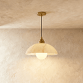 Aurora Alabaster Dome Pendant Light With Warm Ambient Glow