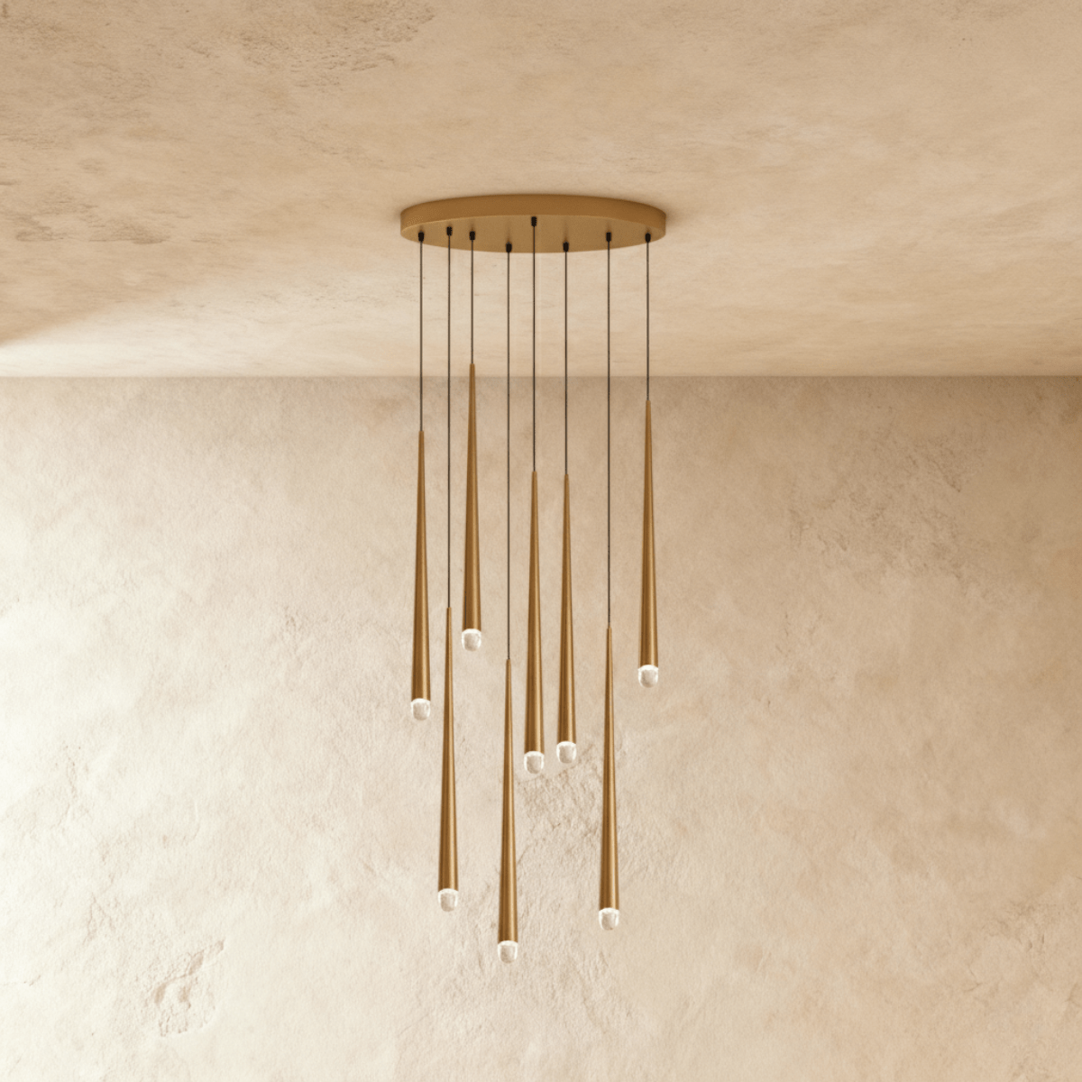 LumenCascade Modern Chandelier With Metal And Acrylic Pendants