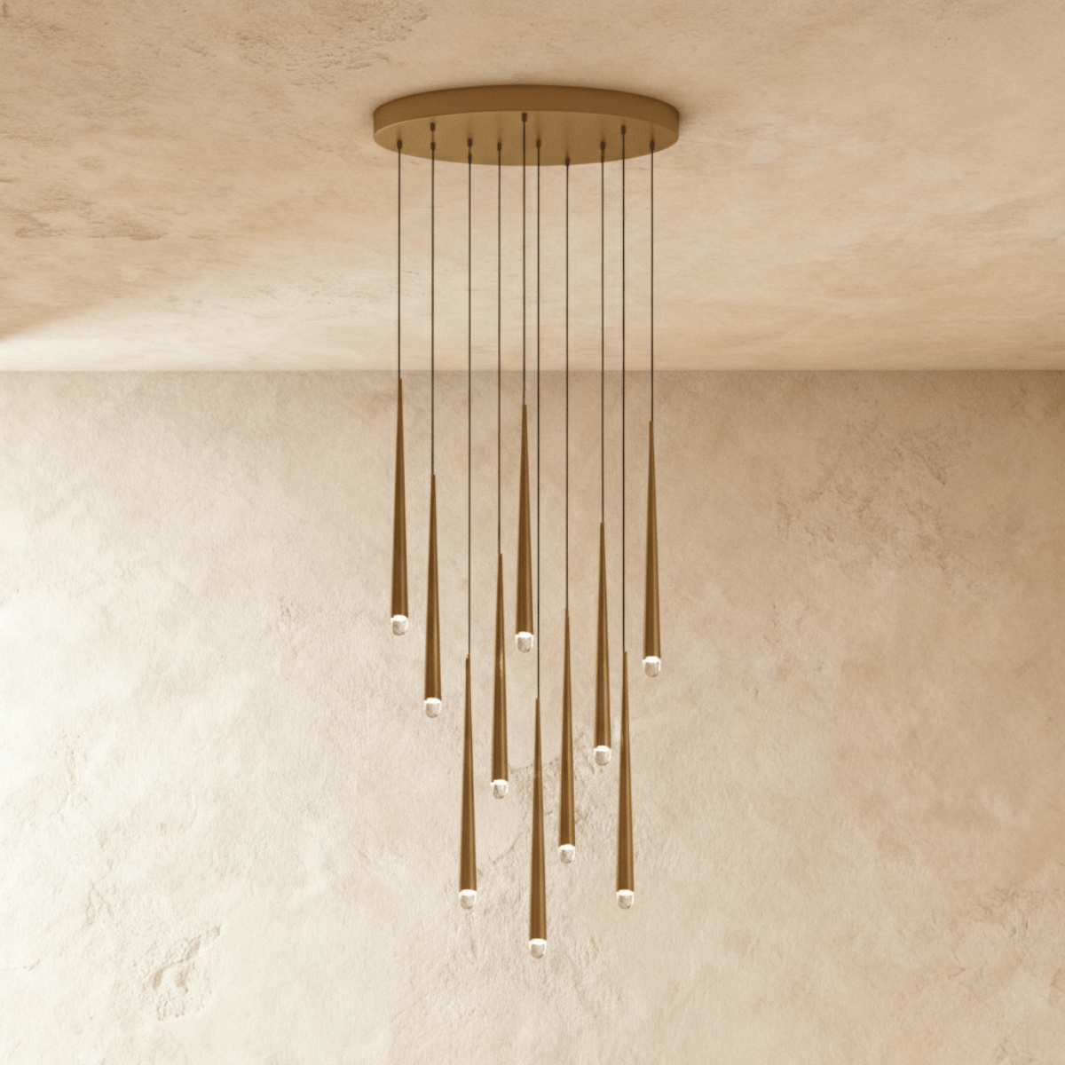 LumenCascade Modern Chandelier With Metal And Acrylic Pendants