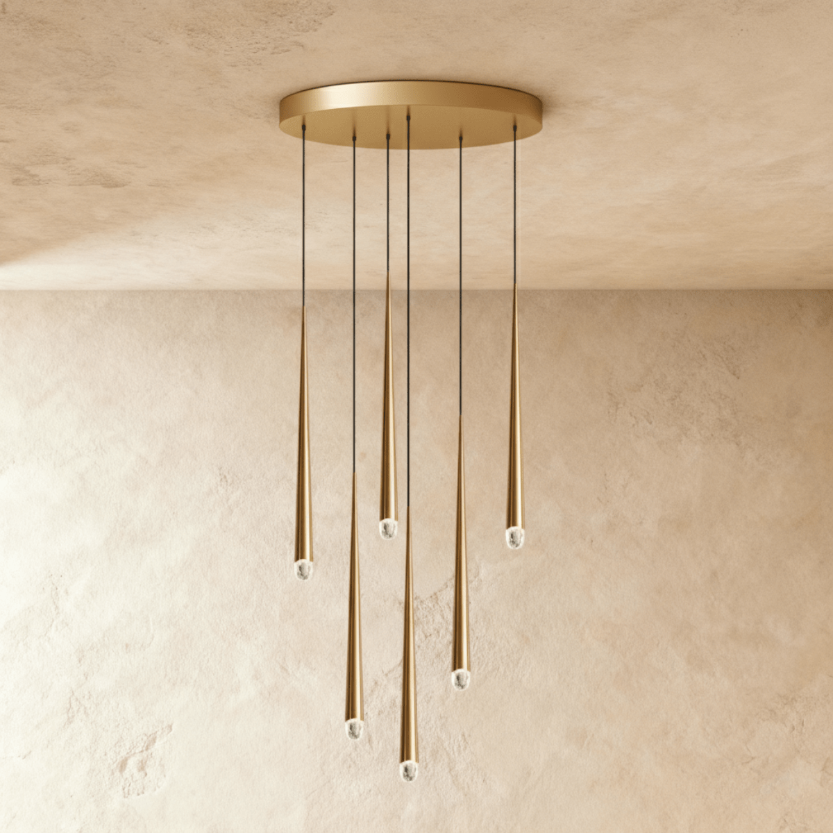 LumenCascade Modern Chandelier With Metal And Acrylic Pendants