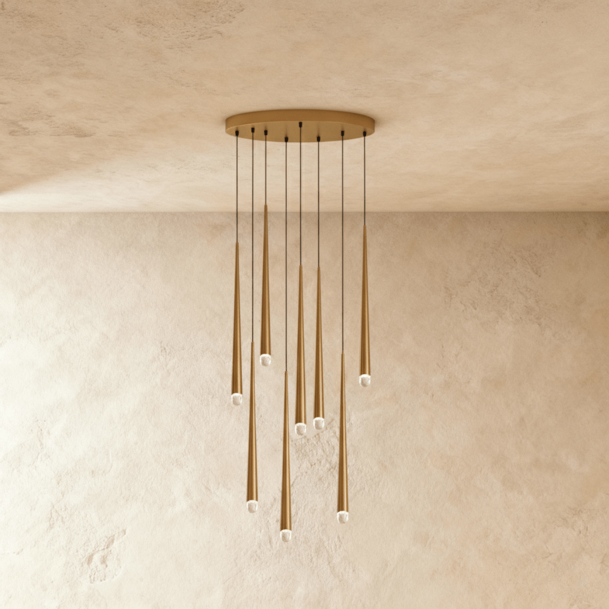 LumenCascade Modern Chandelier With Metal And Acrylic Pendants