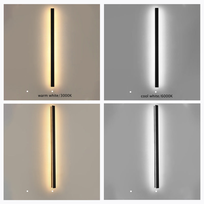 Elegante aplique de parede preto, luz LED Nyx para paredes exteriores