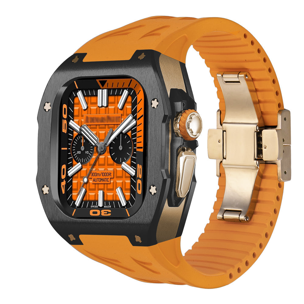 ערכת נרתיק AstraGuard ל-Apple Watch Ultra, מעטפת טיטניום עם רצועת גומי פלואורי