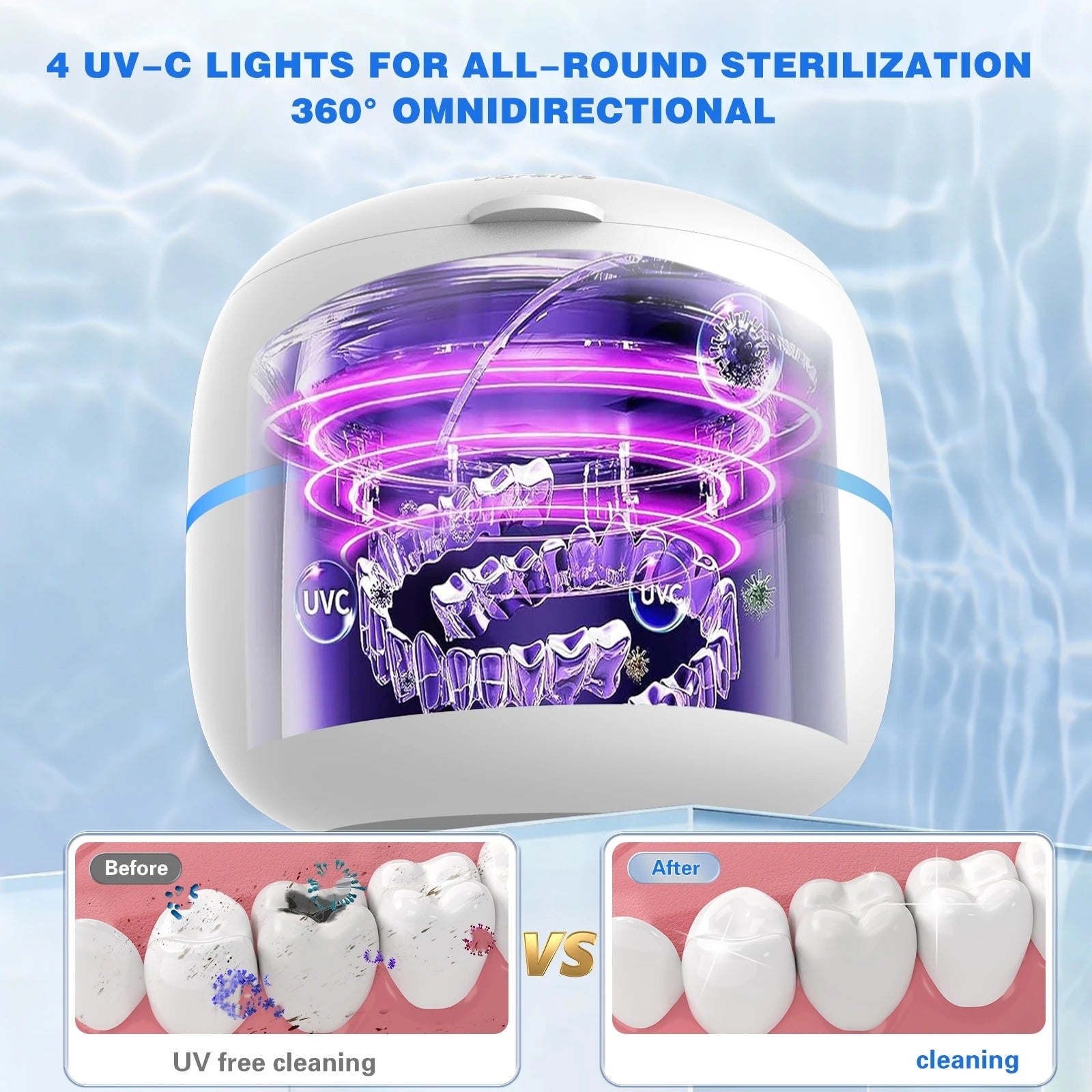 Ultrazvukový čistič dentálních pomůcek s UV-C sterilizací, nádržka 210 ml
