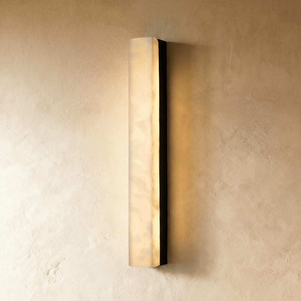 AstraLume Brass And Alabaster Slim Wall Light For Modern Interiors