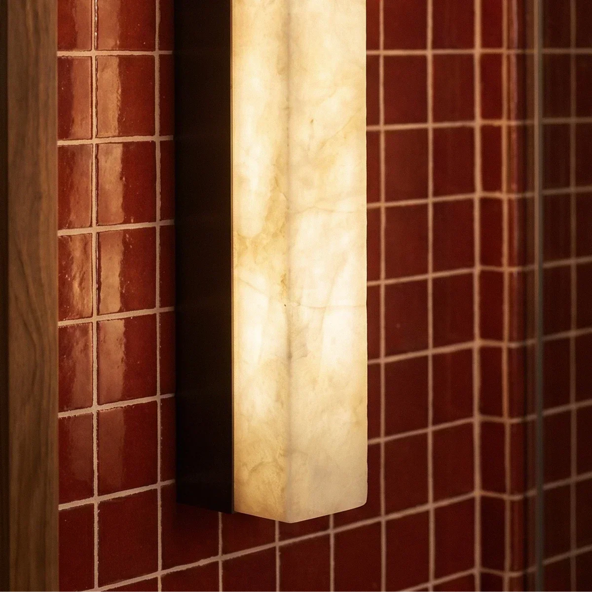 AstraLume Brass And Alabaster Slim Wall Light For Modern Interiors