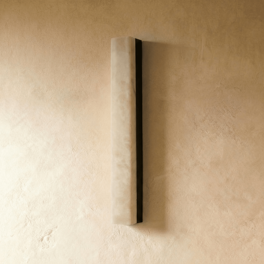 AstraLume Brass And Alabaster Slim Wall Light For Modern Interiors