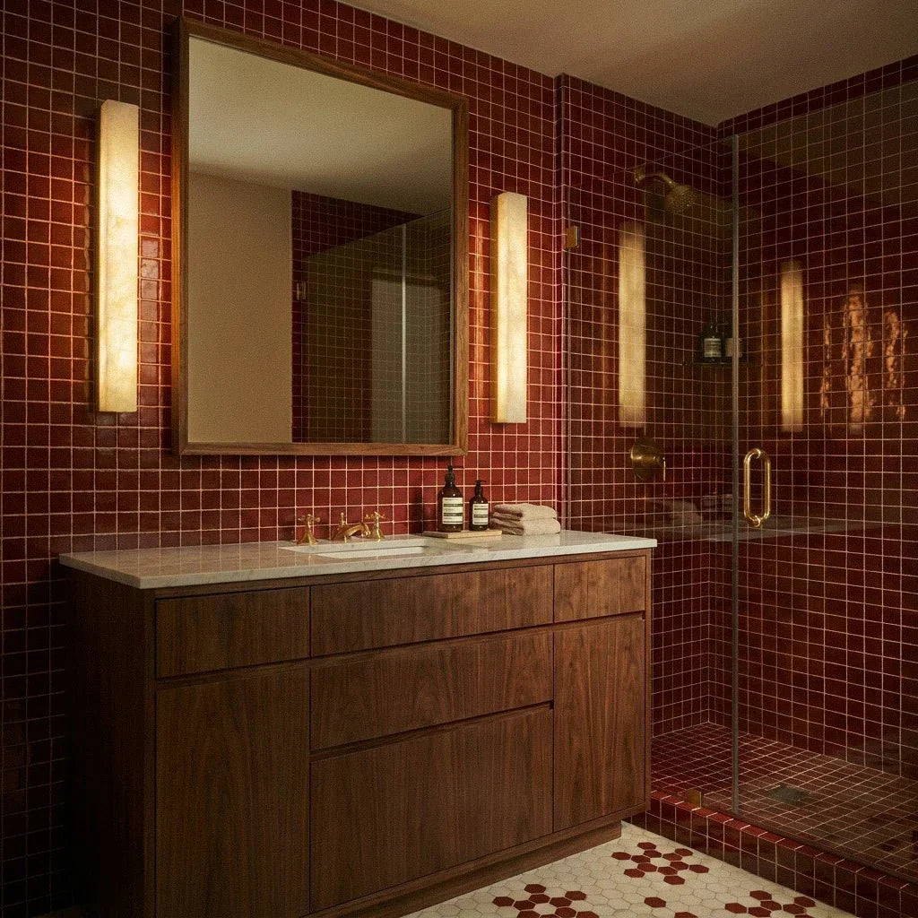 AstraLume Brass And Alabaster Slim Wall Light For Modern Interiors