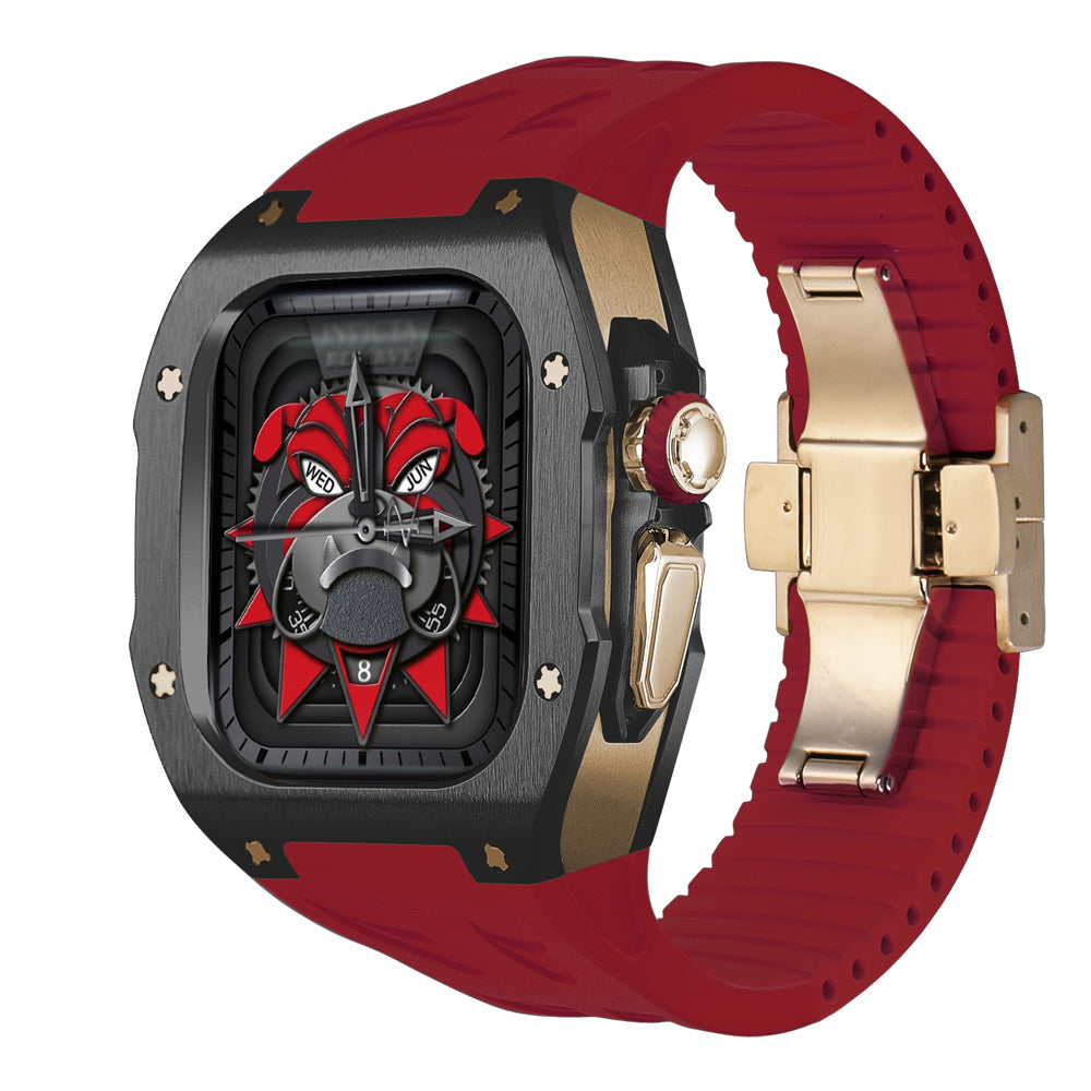 ערכת נרתיק AstraGuard ל-Apple Watch Ultra, מעטפת טיטניום עם רצועת גומי פלואורי
