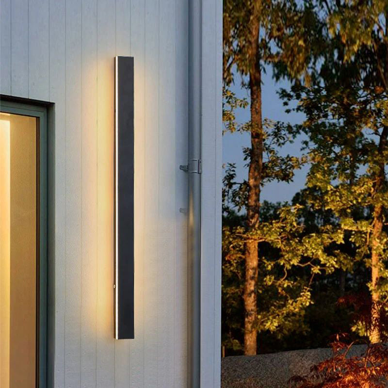 Elegante aplique de parede preto, luz LED Nyx para paredes exteriores