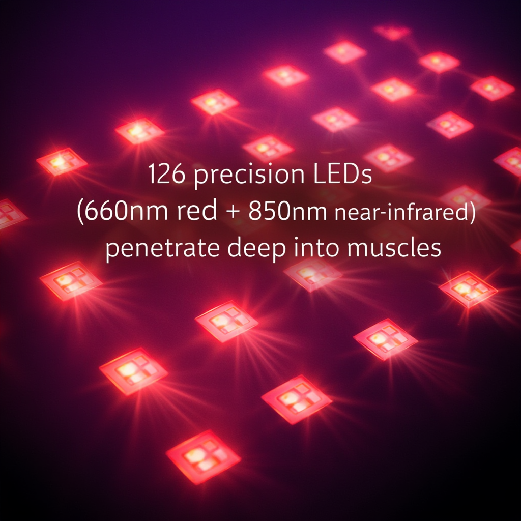 Pas z czerwonym światłem i diodami LED na podczerwień 660 nm 850 nm