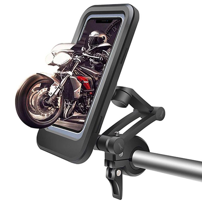 NovaTrail-cykeltelefonholder med vandtæt etui og 15 W trådløs powerbank