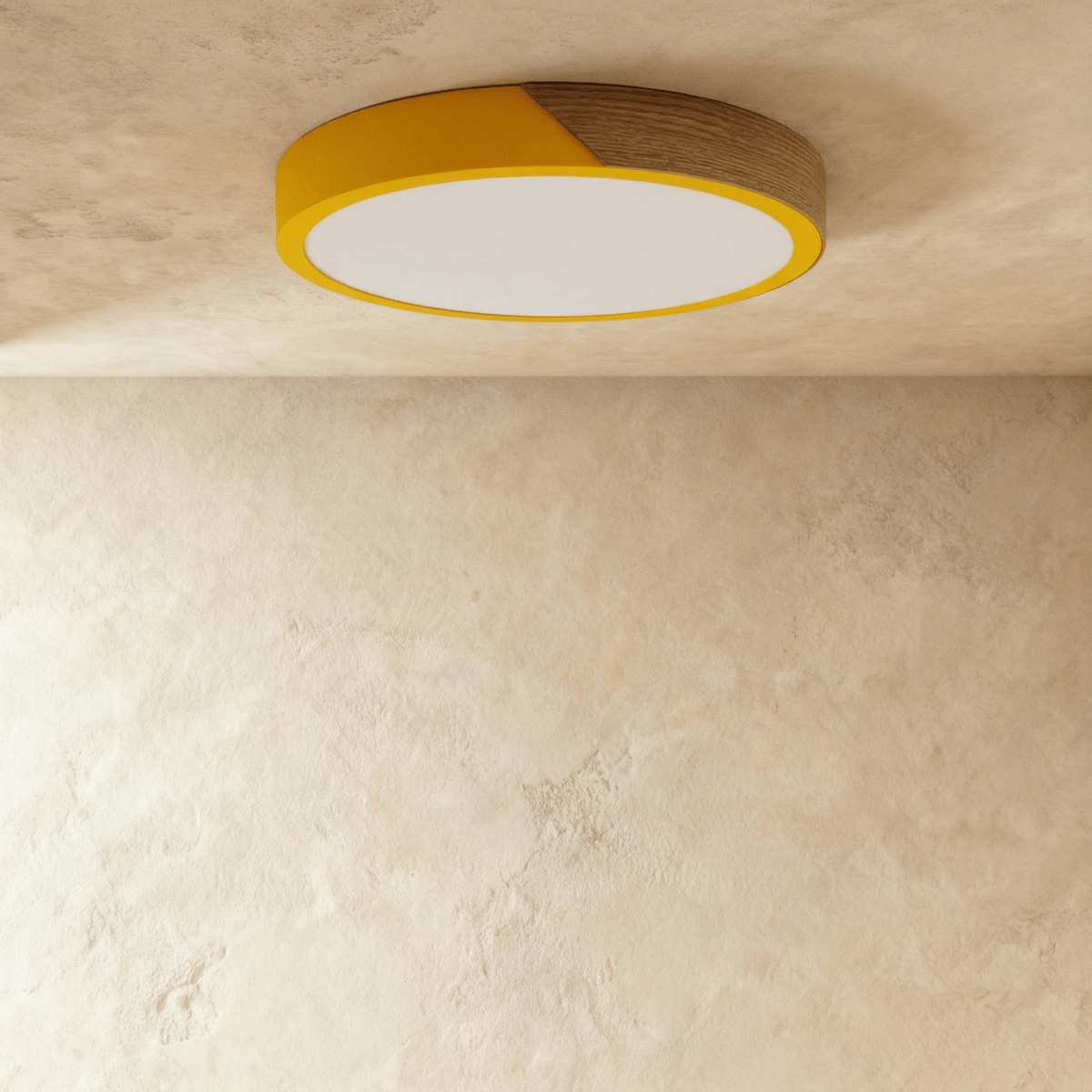Aurora Wood And Iron Ceiling Light With White Diffuser