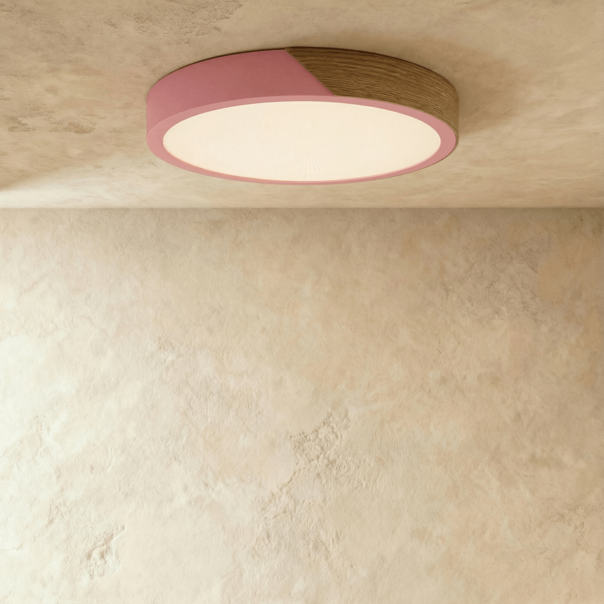 Aurora Wood And Iron Ceiling Light With White Diffuser