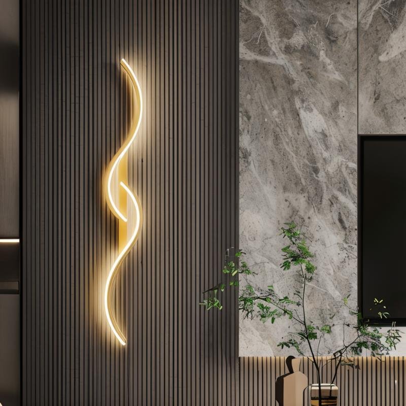 Aurelia S Line Aluminum Wall Lamp With Soft Led Glow