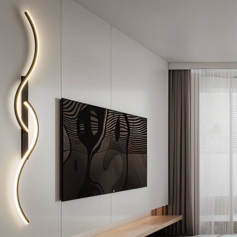 Aurelia S Line Aluminum Wall Lamp With Soft Led Glow
