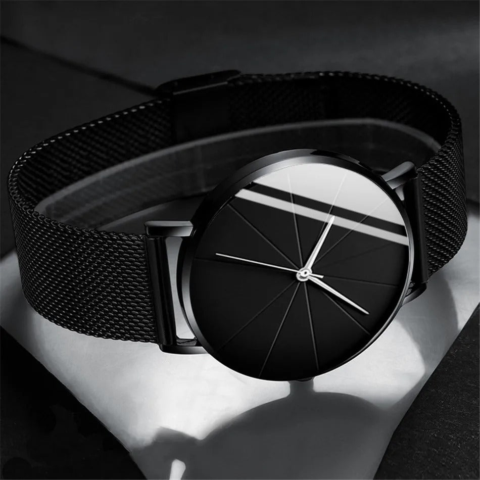 Herrenarmbanduhr aus Edelstahl, markantes 37-mm-Zifferblatt, 5 Farbvarianten