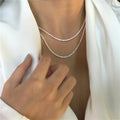 Sterling Silver Necklace Set With Starlight Pendants, Layered Duo, Lyssara