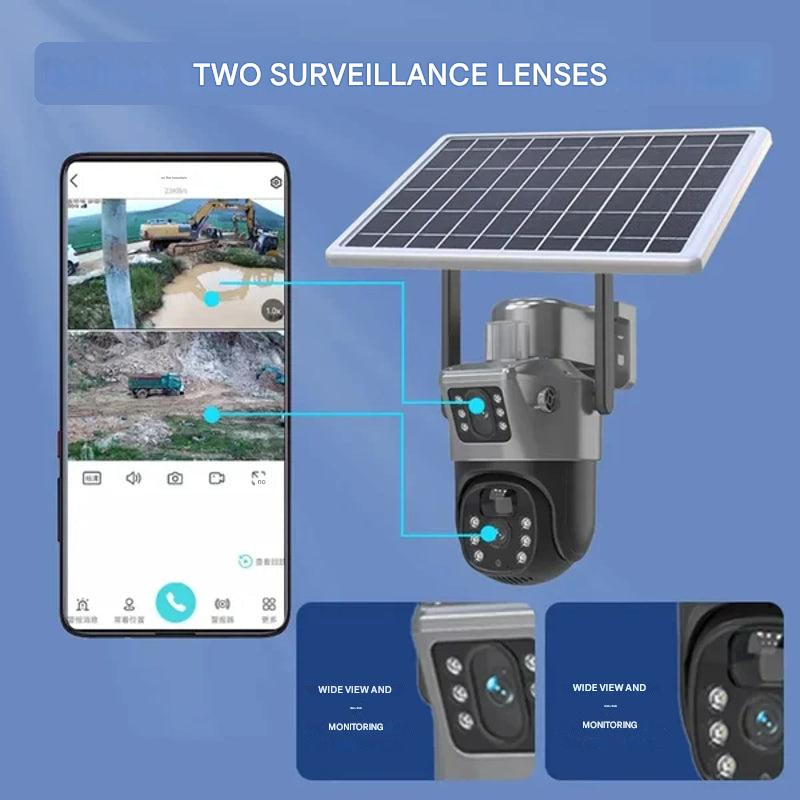 Bezprzewodowa kamera bezpieczeństwa Solar 4K z podwójnym obiektywem i 10-krotnym zoomem, NovaGuard