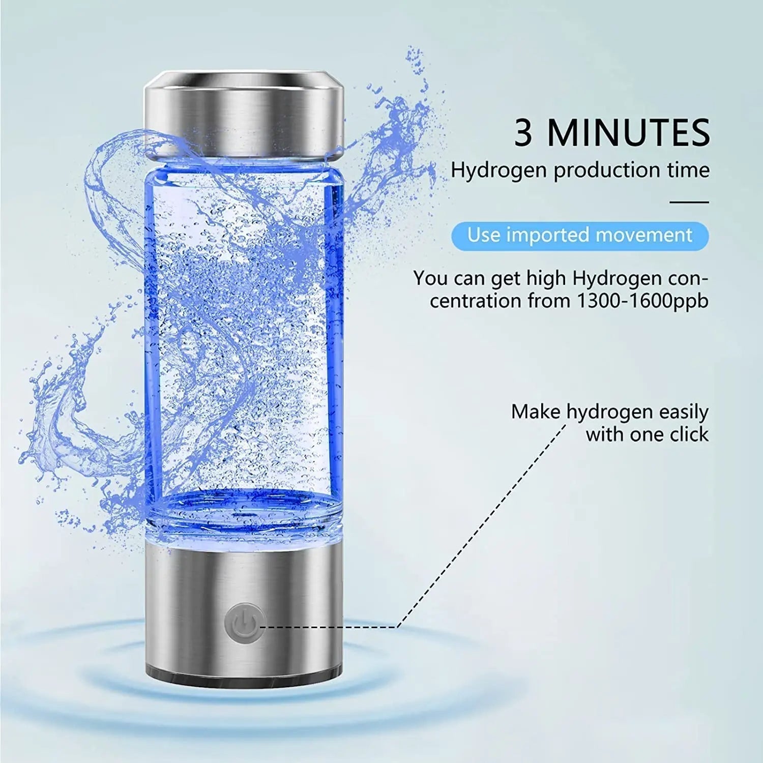 Vireli Wasserflasche mit Wasserstoffanreicherung für das tägliche Wohlbefinden