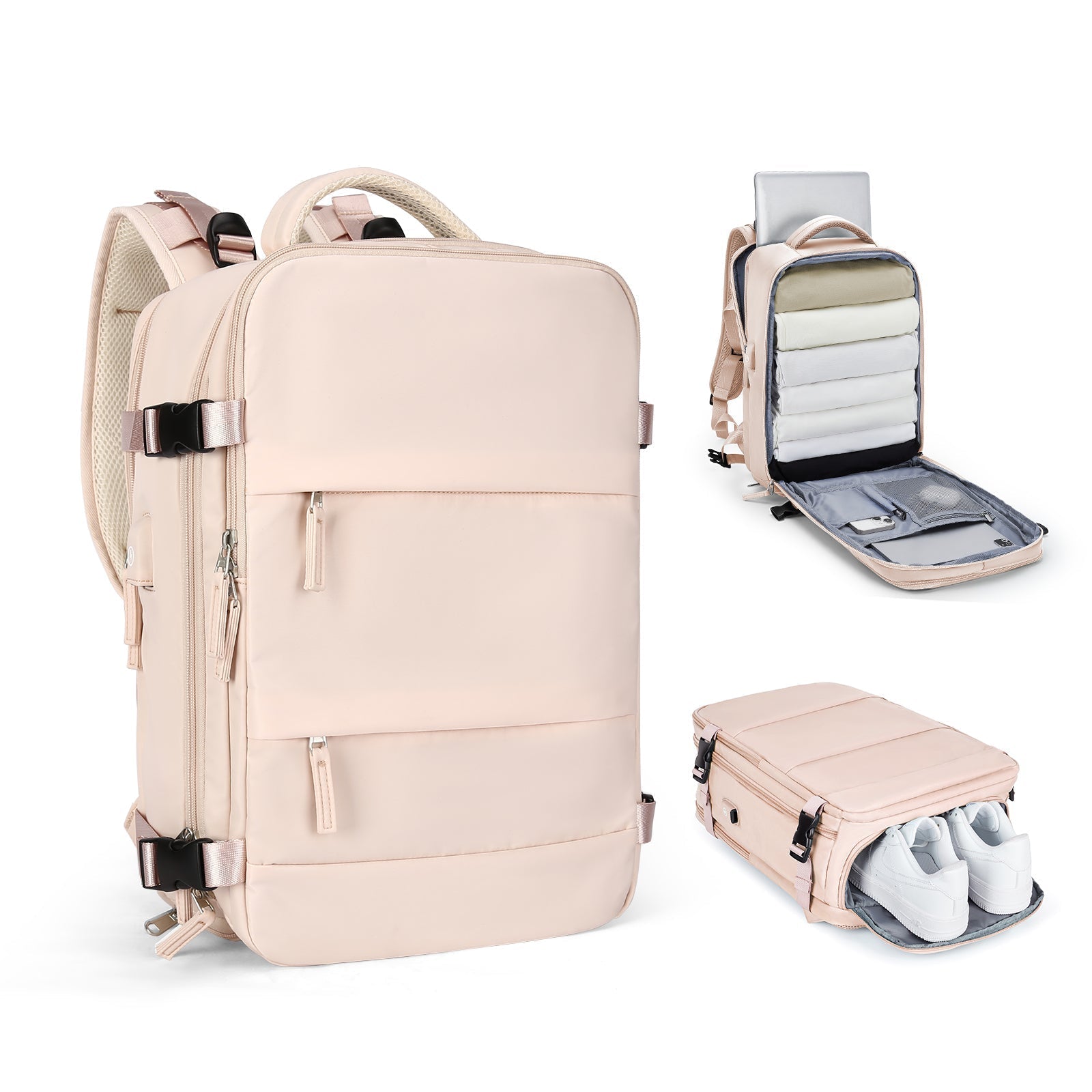 Rozšiřitelný cestovní batoh Solara Glide, 45 l, unisex palubní zavazadlo s přihrádkou na notebook