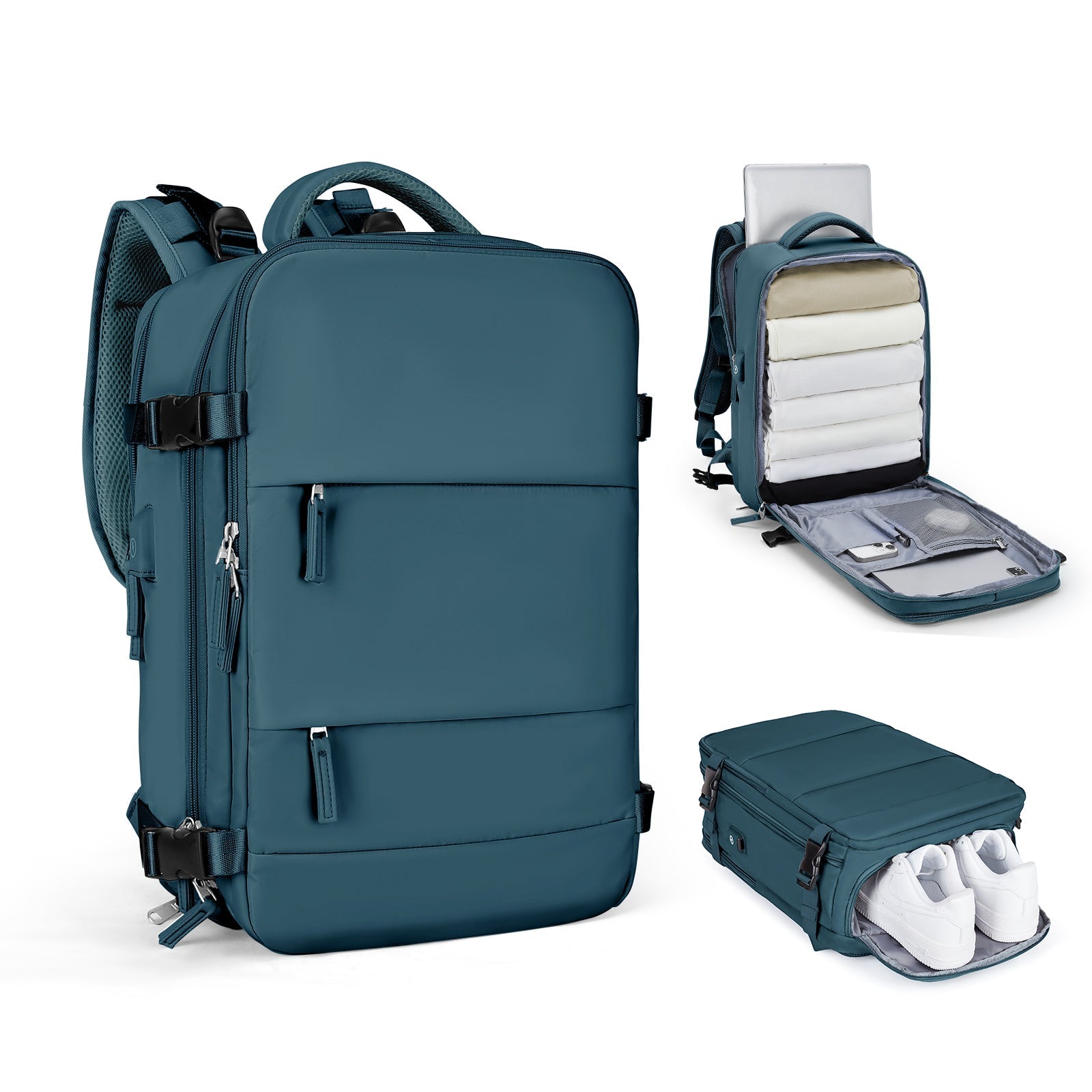 Rozšiřitelný cestovní batoh Solara Glide, 45 l, unisex palubní zavazadlo s přihrádkou na notebook